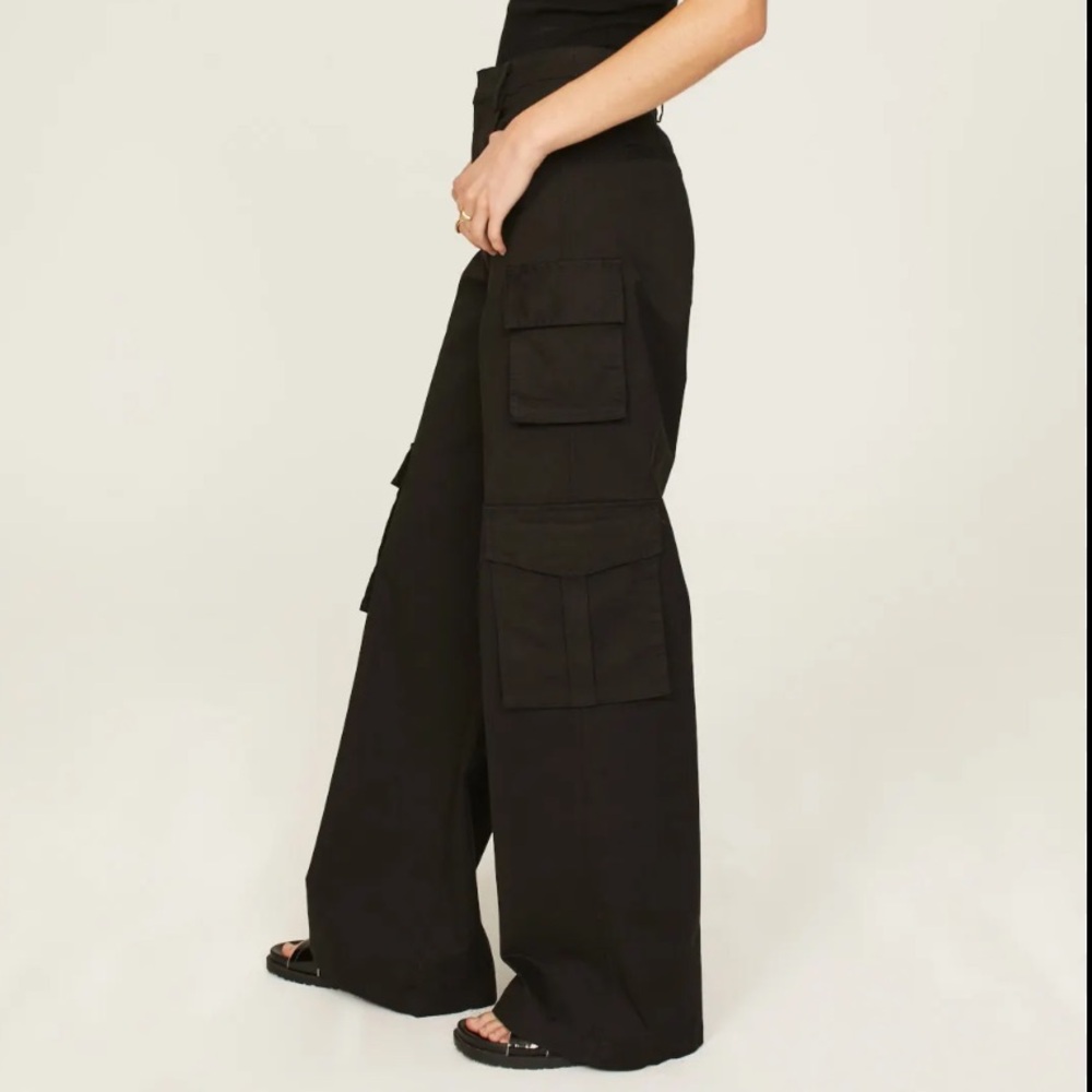 Favorite Daughter Black Cargo Pants cotton size 14 - Picture 2 of 14